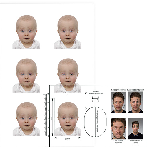 Passfotos mit Schablone